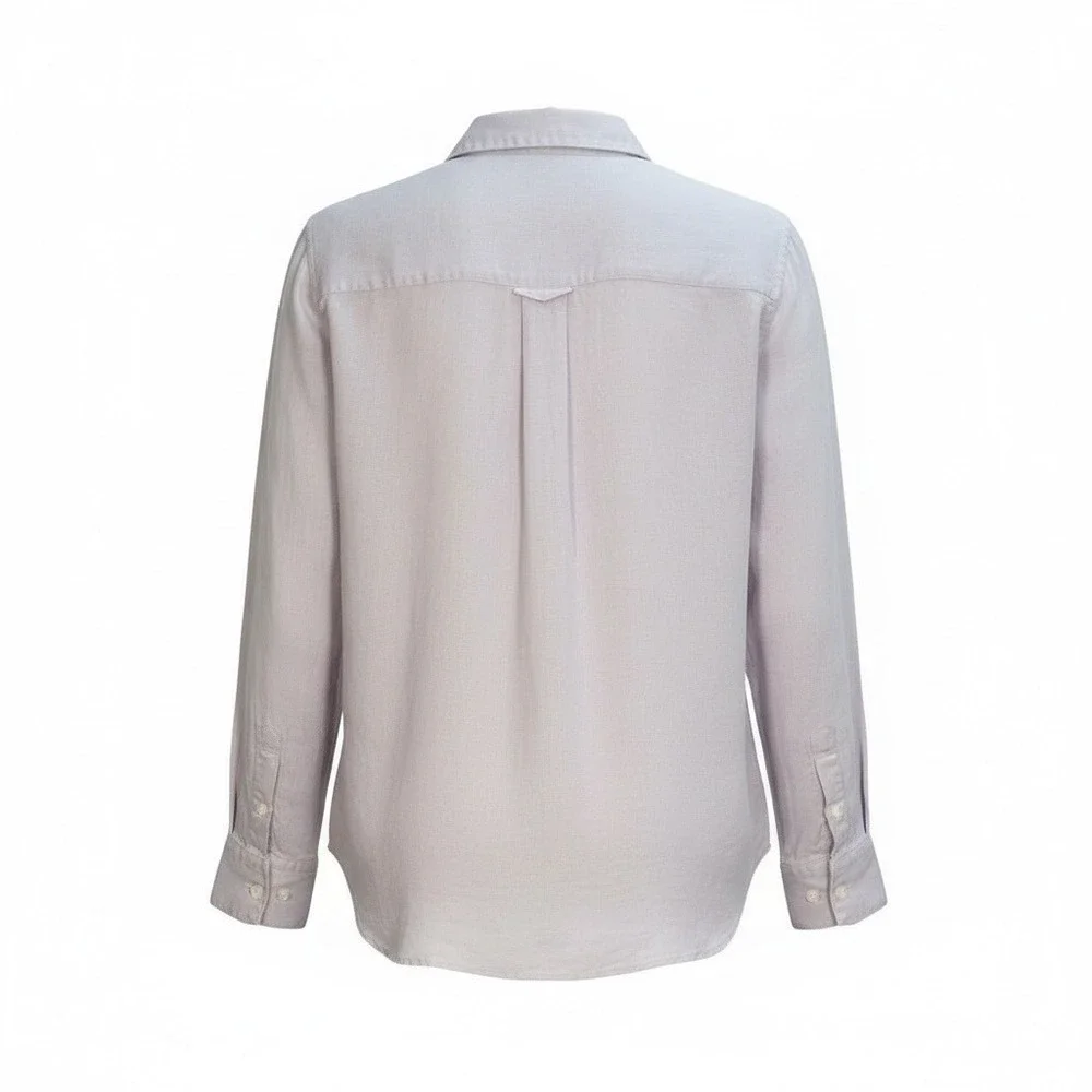Uniqlo Womens Linen‎ Shirt XS Lilac Button Up Office Capsule Classic Minimalist - Picture 3 of 9